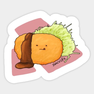 Croquette with sauce and cabbage Sticker